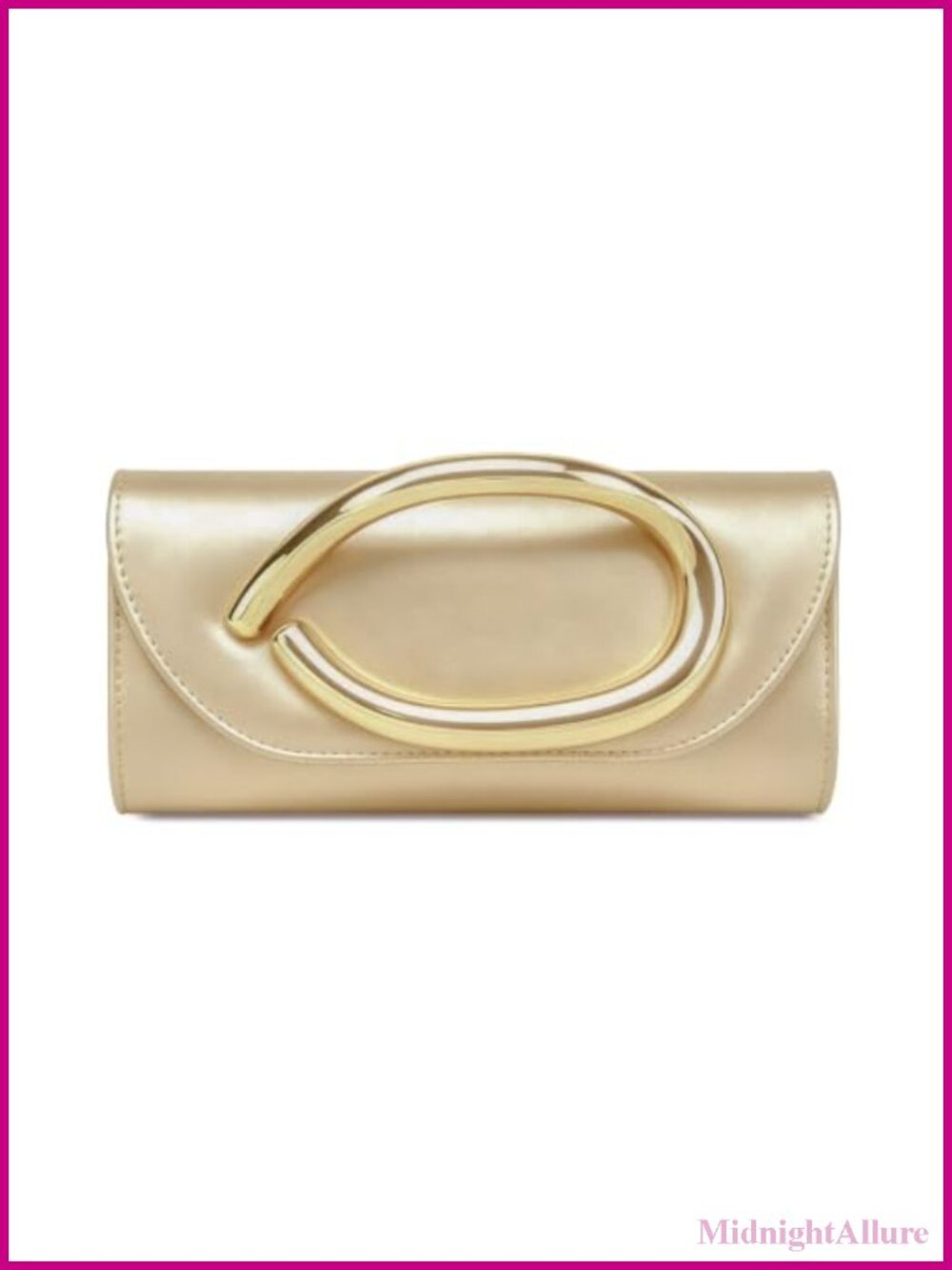 Vegan Leather Evening Clutch with Acrylic Handle & Chain Strap